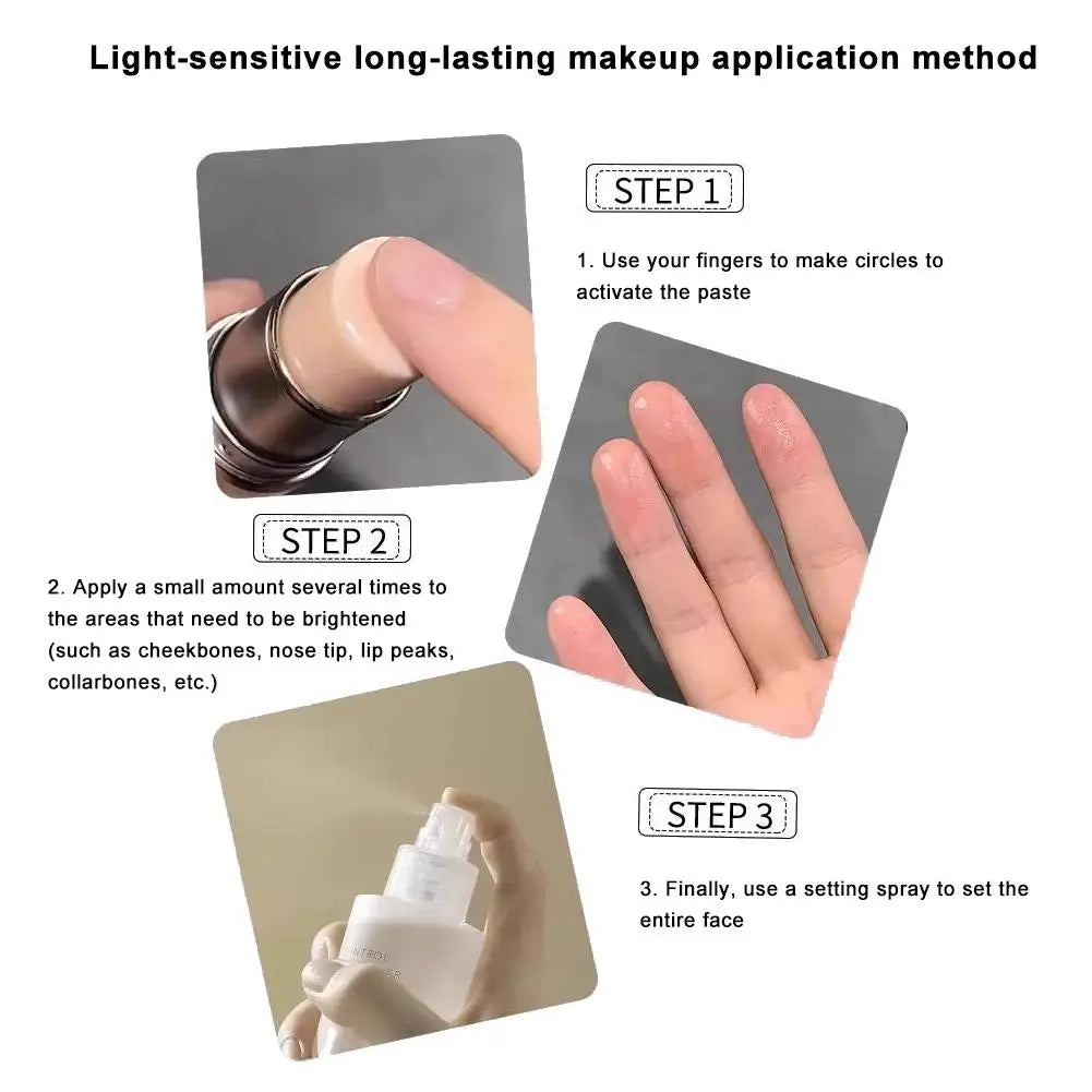 Wet And Shiny Highlighter Stick Brightening Eyes And Contouring Bar Pearlescent Natural Water Light Makeup