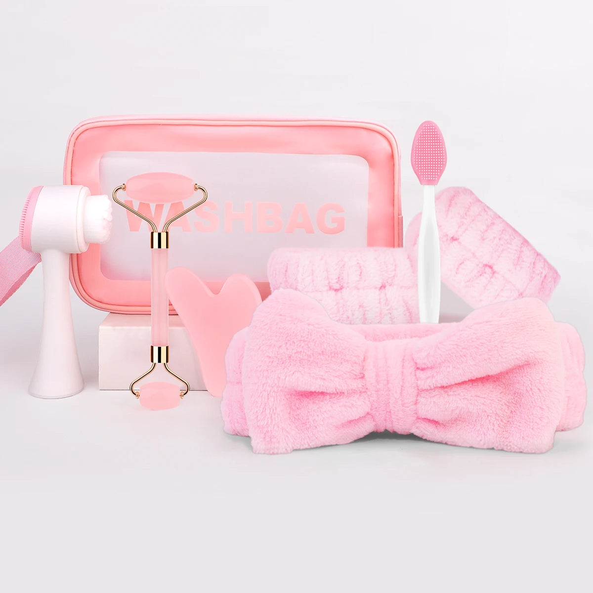 8-Piece Facial Spa Set – Silicone Brush, Hair Band & Gentle Exfoliating Tools