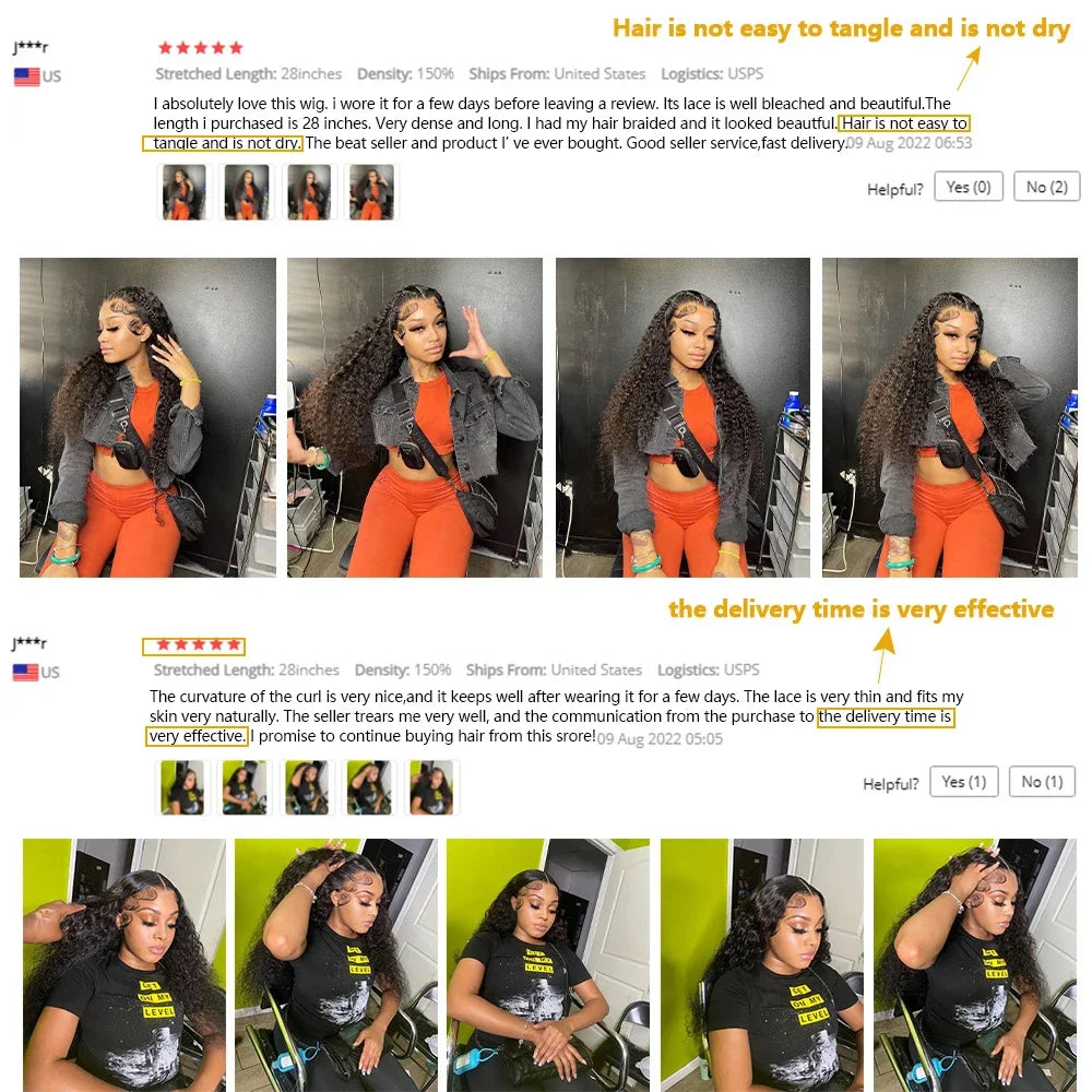 30 Inch Water Wave Human Hair Wig | 13x4/13x6 HD Lace Front Wig – Deep Curly Frontal on Clearance Sale