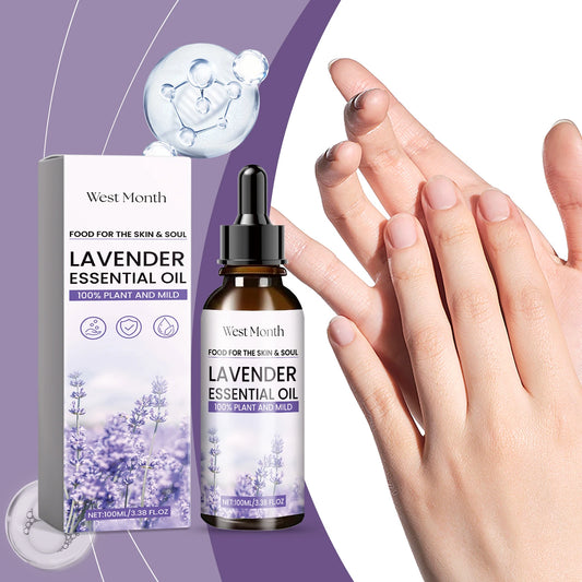 WEST MONTH Lavender Essential Oil Soothe and Relax Regulate Body and Mind Deeply Caring for The Skin Multiple Nourishing 3.38 oz