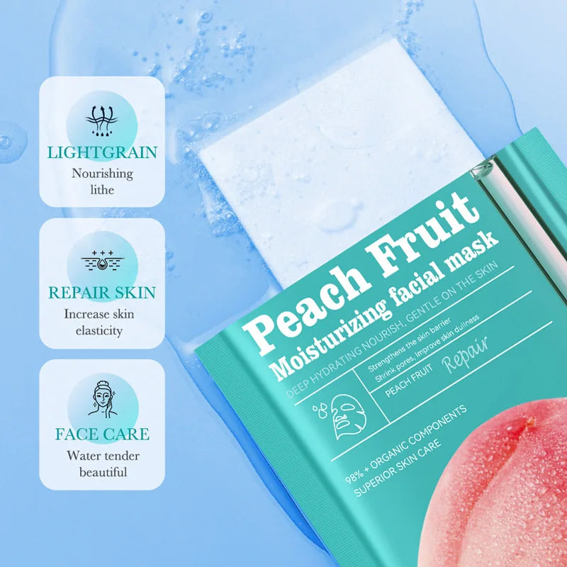 SADOER Fruit & Floral Face Masks | 10PCS Hydrating & Firming Sheet Mask Set with Chamomile & Blueberry