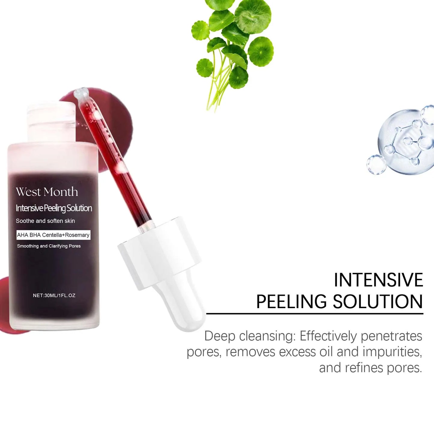 Peeling Face Serum Anti Acne Brightening Exfoliating Shrink Pores Salicylic Acid AHA Serum Reduces Blackheads Smoothing Facial