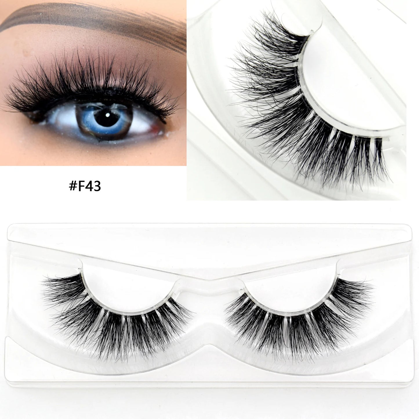 Visofree 30/40/100 Pairs 3D Mink Lashes With Tray No Box Handmade Full Strip Lashes Mink False Eyelashes Makeup eyelashes cilios