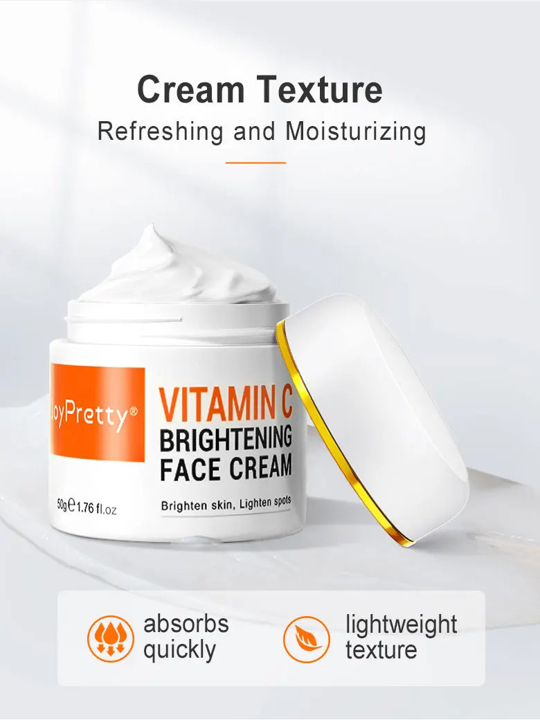 JoyPretty Vitamin C Face Cream Whitening Dark Spots Remover Niacinamide Moisturizing Facial Cream Skin Care Product