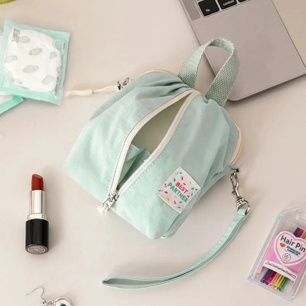 Portable Small Sanitary Napkin Storage Bag Macaron Travel Toiletry Cosmetic Case Makeup Organizer Versatile