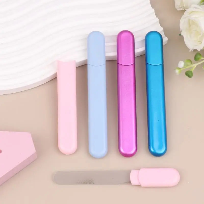 Glass Nail File With Case Crystal Diamond Salon Best Beauty Nail Buffer For Natural And Acrylic Nail