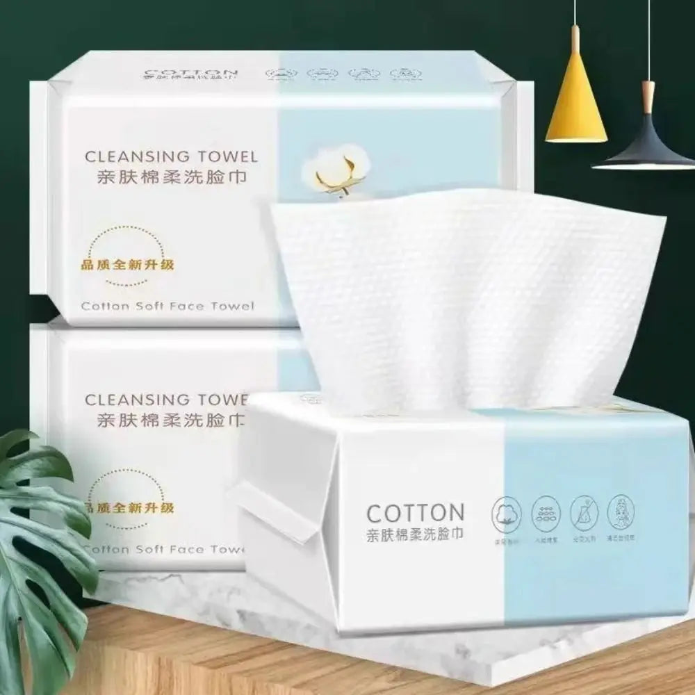Thick Disposable Face Towels – Skin-Friendly Non-Woven Facial Cleansing Wipes for Skincare & Dry Use