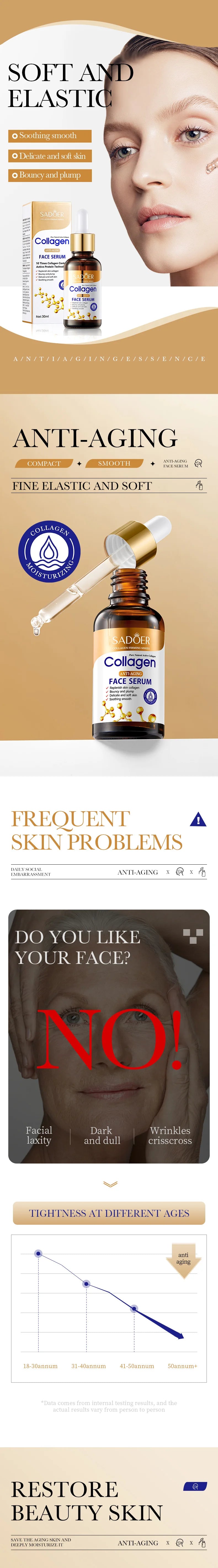 Collagen facial essence skin care Facial essence liquid firming, moisturizing, nourishing facial essence skin care