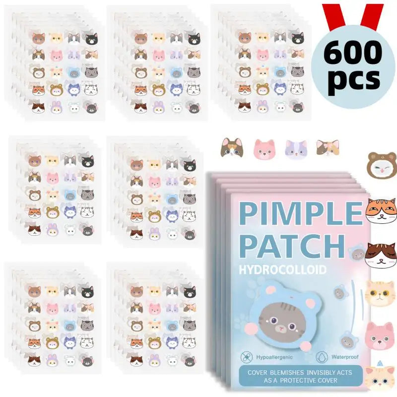 600pcs Cartoon Acne Patch Acne Concealer Treatment Removal Pimple Patch Breathable Ultra-thin Facial Acne Patches Skin Care