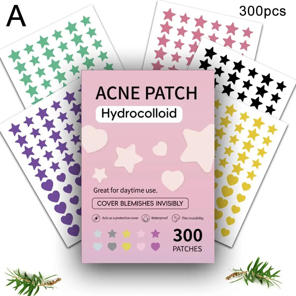 Acne Dot Patches Anti-allergy Sticker Star/Heart Shaped Acne Cover Patch Invisible Healing Acne Treatment Pimple Remover