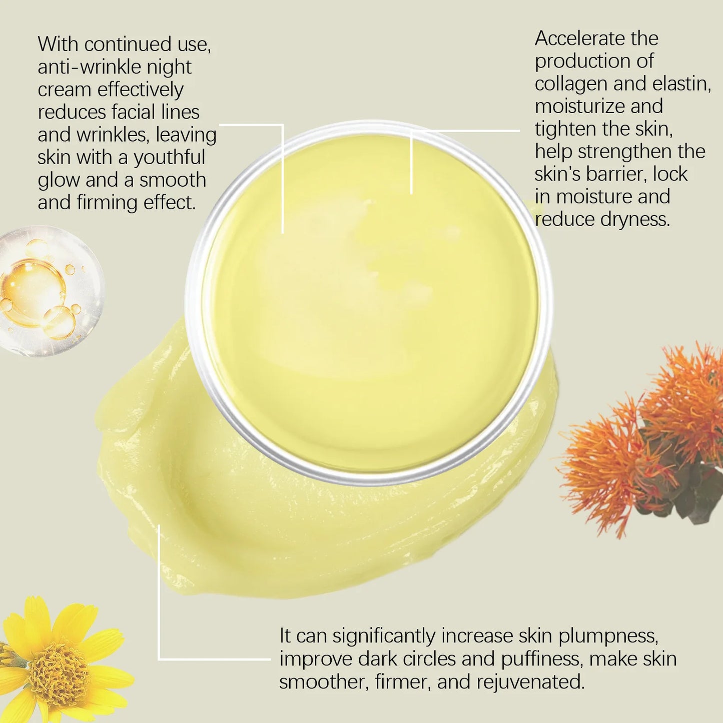 Facial Firming Night Cream Improve Brighten Keep Lifting Oil Control Shrink Pores Deeply Nourish Vitamin Face Moisturizing Cream