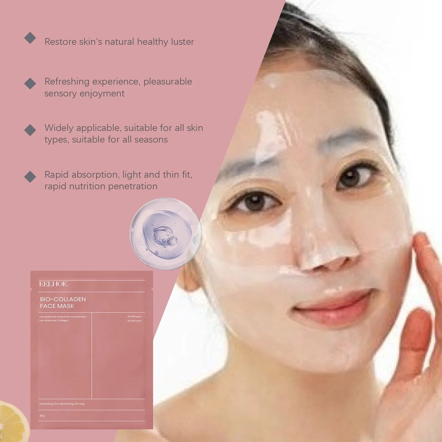 Bio-Collagen Face Mask | Deep Hydration & Pore Care (1/5/10/15 Pack)