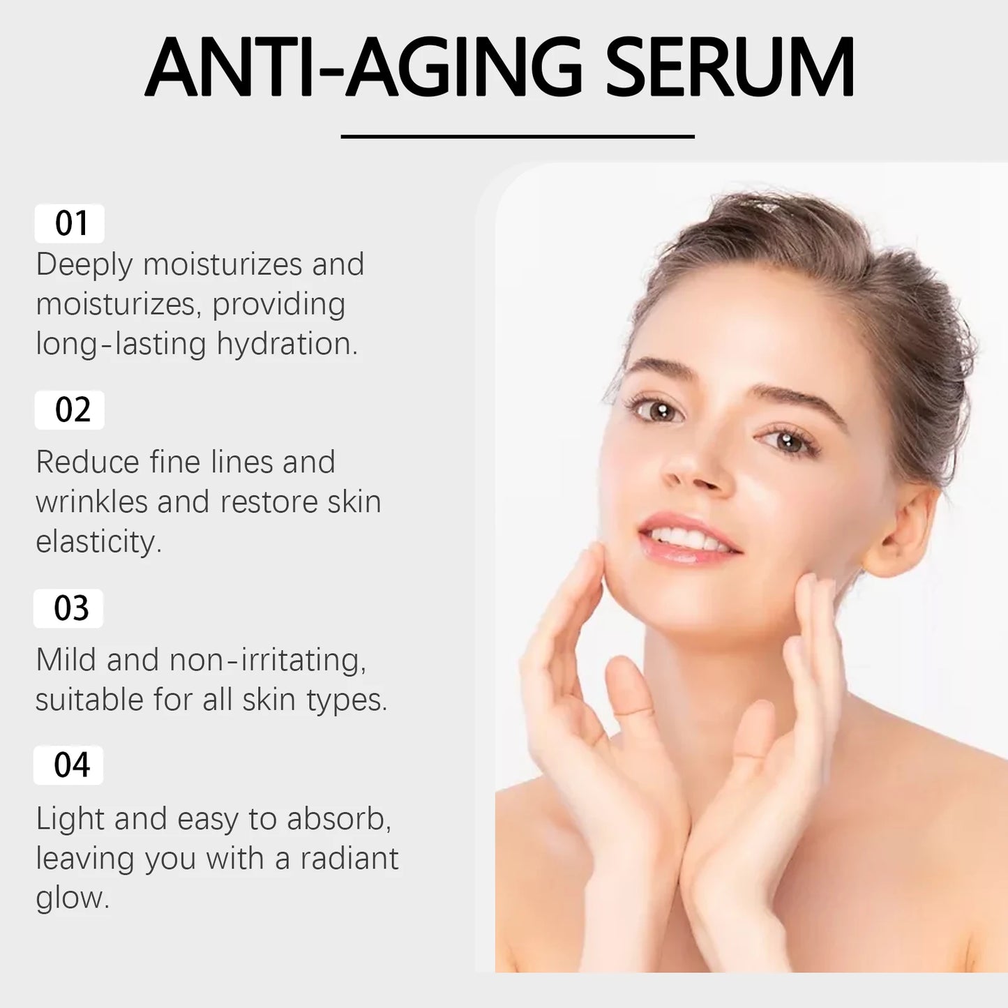 60ML Facial Care Serum Deep Moisturizing & Nourishing Improve Firmness Enhance Skin Elasticity Smoothing Glowing Mild Face Serum