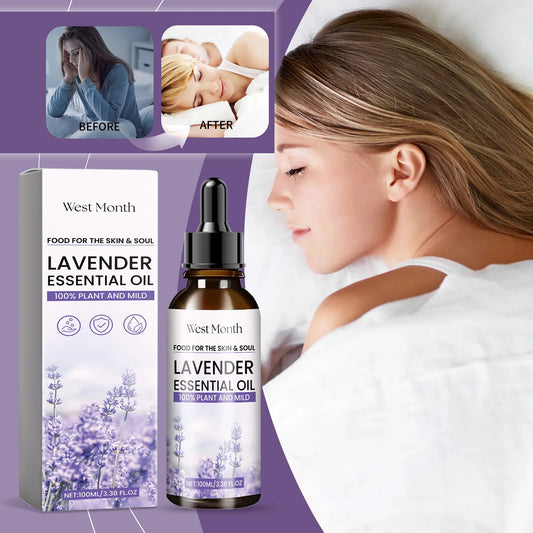 WEST MONTH Lavender Essential Oil Soothe and Relax Regulate Body and Mind Deeply Caring for The Skin Multiple Nourishing 3.38 oz