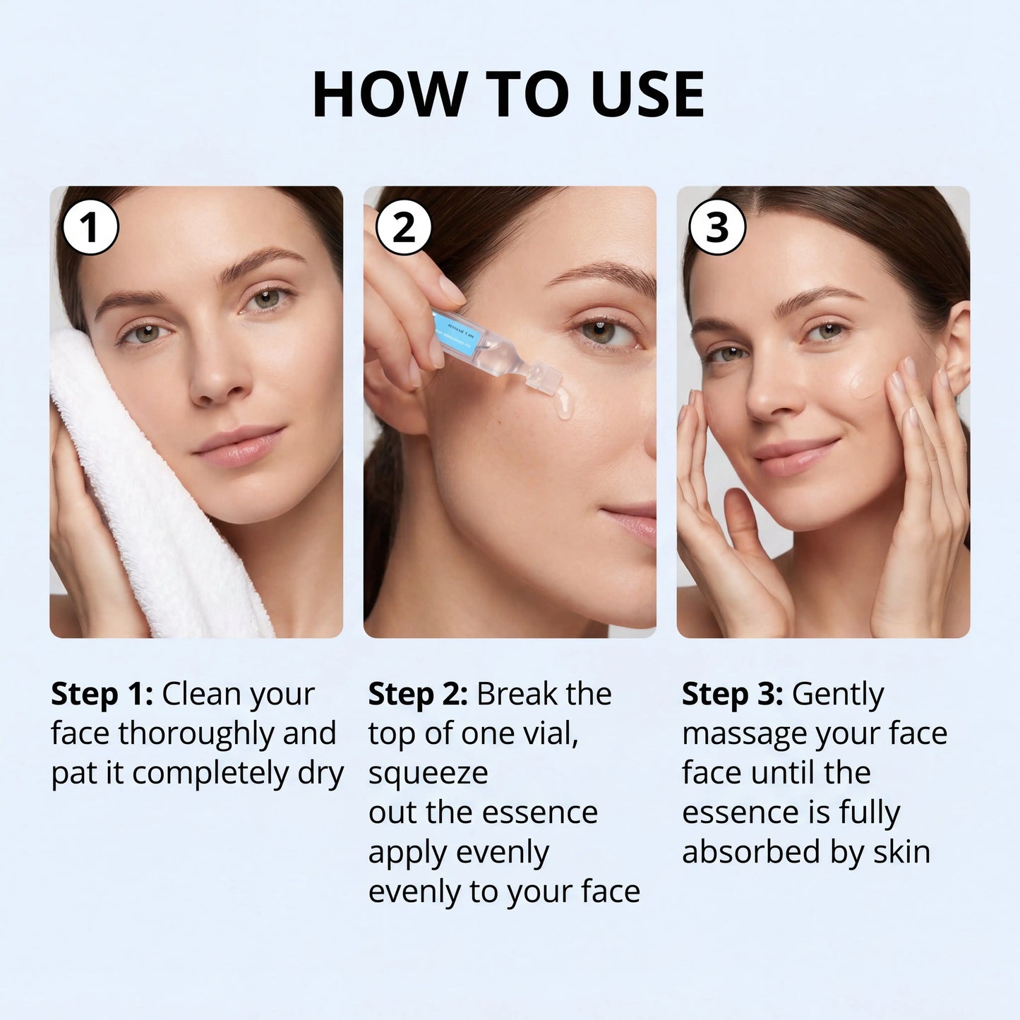 30PCS Hyaluronic Acid Single Use Ampoules Serum Deep Moisturizing Repairs Sensitive Skin Reduces Redness Daily Facial Skincare
