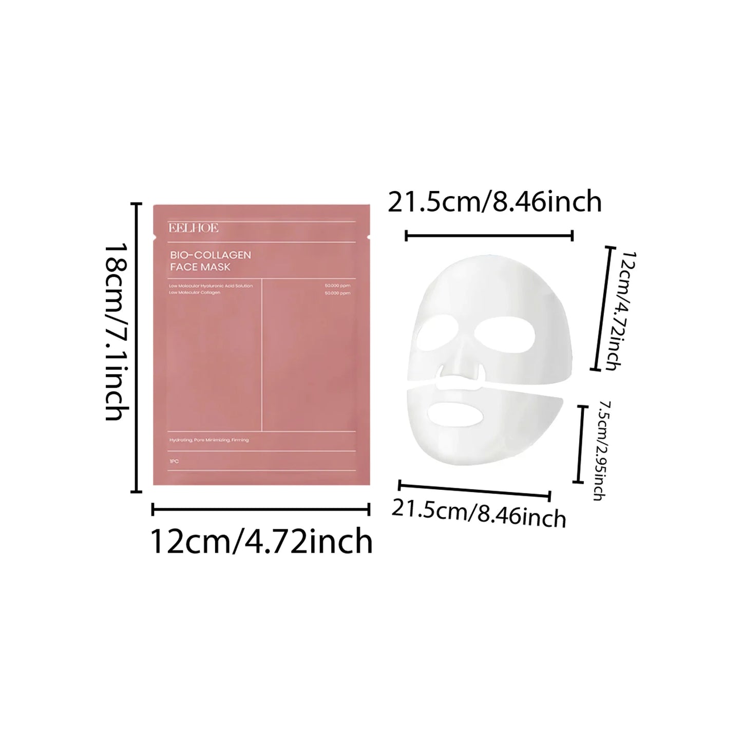 Bio-Collagen Face Mask | Deep Hydration & Pore Care (1/5/10/15 Pack)