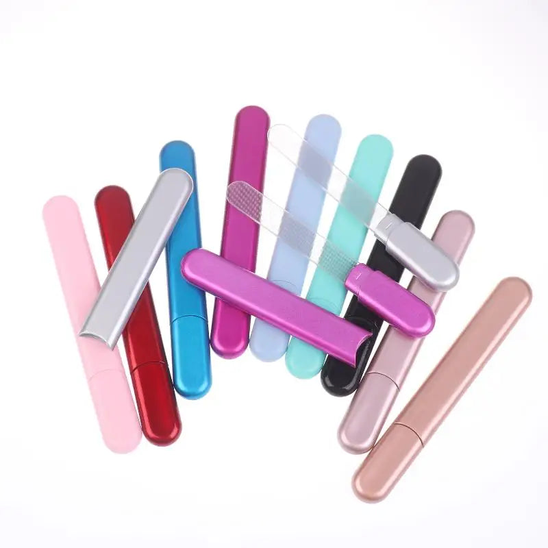 Glass Nail File With Case Crystal Diamond Salon Best Beauty Nail Buffer For Natural And Acrylic Nail