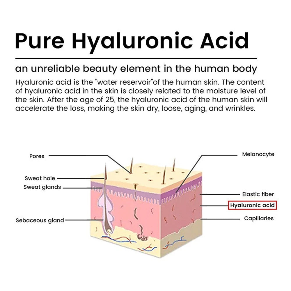 Hyaluronic Acid HA Face Serum Essence Ampoule Moisturizing Skin Care Repair Rejuvenation Firming Hydrating Brightening Tightenin