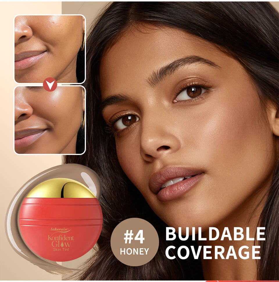 Lakerain Oil-free Glass Skin Foundation Self-clearing & Smooth Even Skin Tone Nourishes the Skin Easy to Carry Liquid Foundation