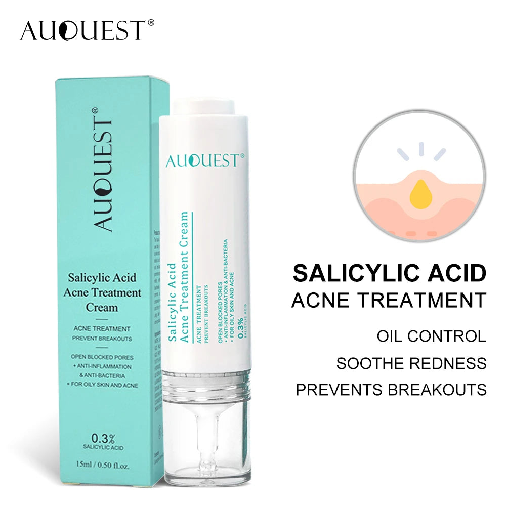 AUQUEST Salicylic Acid Acne Cream – Oil Control, Pore Care, Niacinamide, 15ml