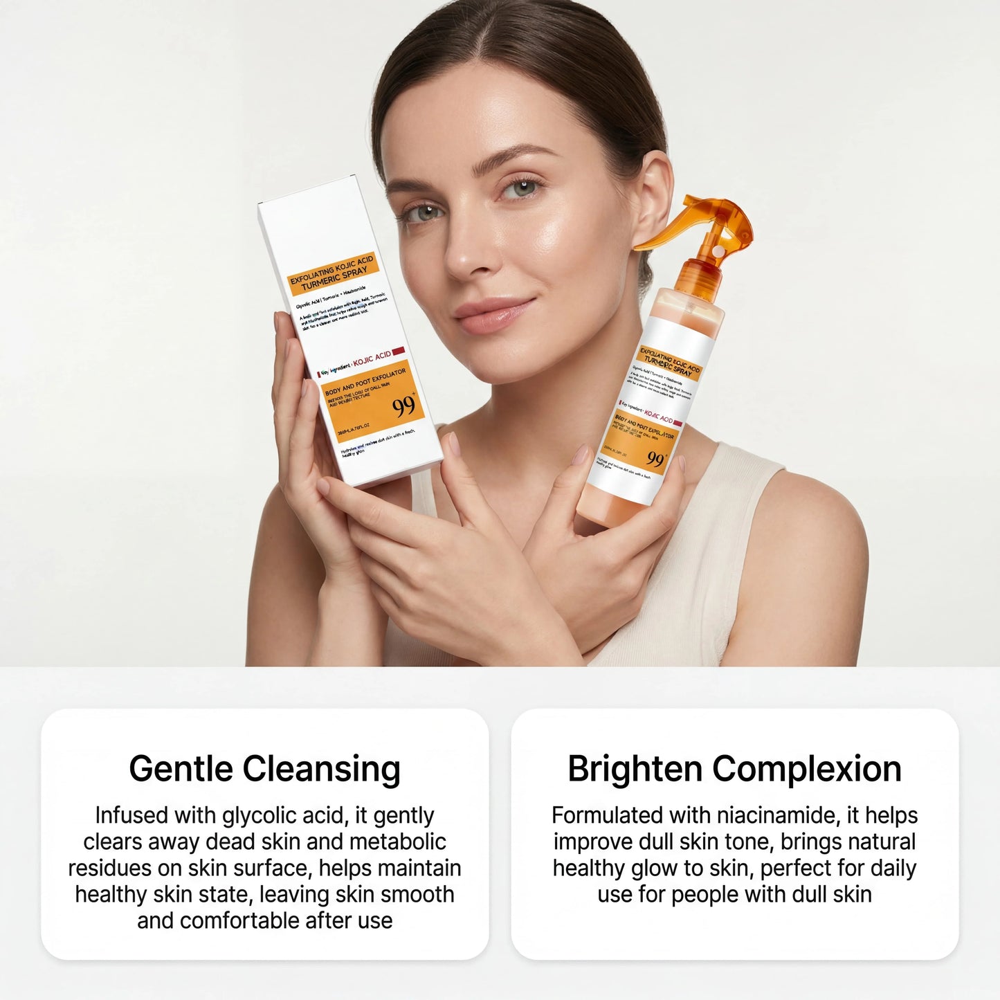 Kojic Acid Turmeric Spray and Essence Keratin Care Exfoliating Peeling Solution Nourishing Hydrating Skin Care Firmness Serum