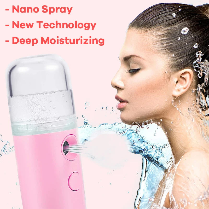 Mist Facial Nano Sprayer 30ML Humidifier USB Rechargeable Nebulizer Face Steamer Moisturizing Face Hydrating Skin Care Tools