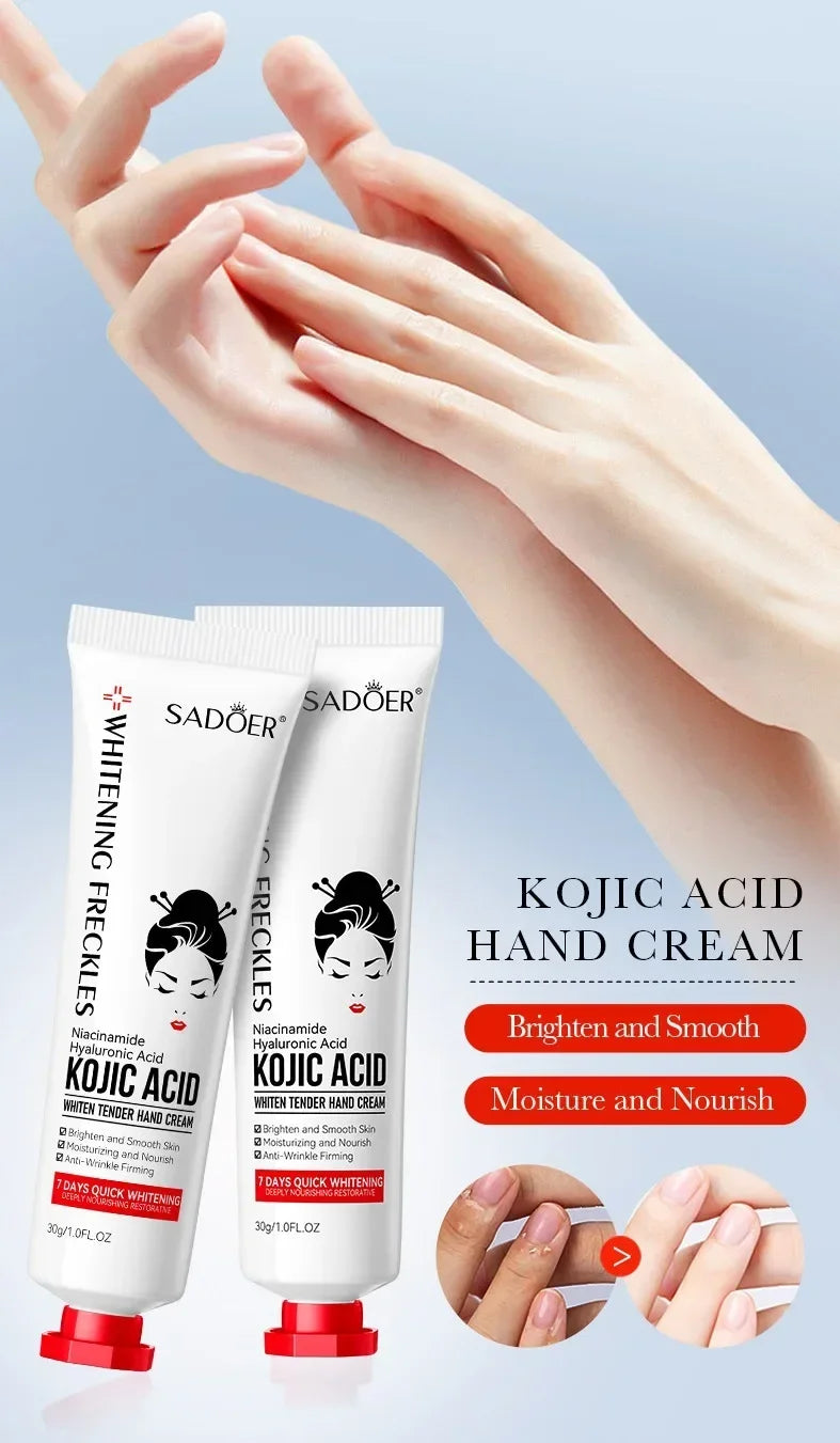 Kojic Acid Anti-wrinkle Hand Cream Skin Soften Nourish Anti-drying Whitening Moisturizing Korean SkinCare Cracked Repair Product