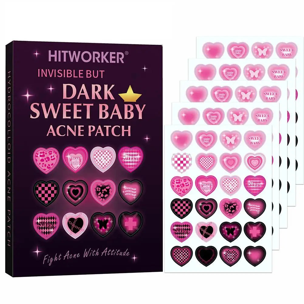 Sweet Colorful Heart Shaped Acne Patch Covers Acne Flaws Gentle And Non-irritating Sticker Ultra-thin Breathable Pimple Patches
