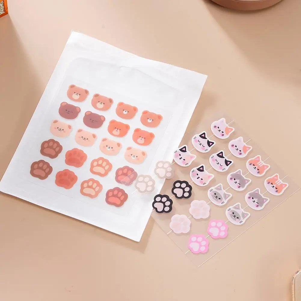 Cartoon Acne Patches Cute Animal Shaped Design Waterproof Hydrocolloid Pimple Patches Gentle Breathable Portable Daily Worn