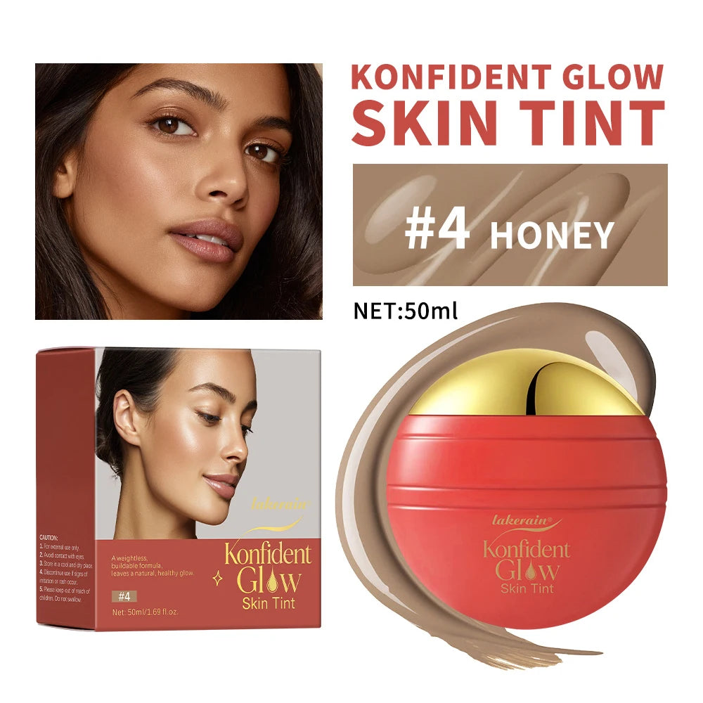 Lakerain Oil-free Glass Skin Foundation Self-clearing & Smooth Even Skin Tone Nourishes the Skin Easy to Carry Liquid Foundation