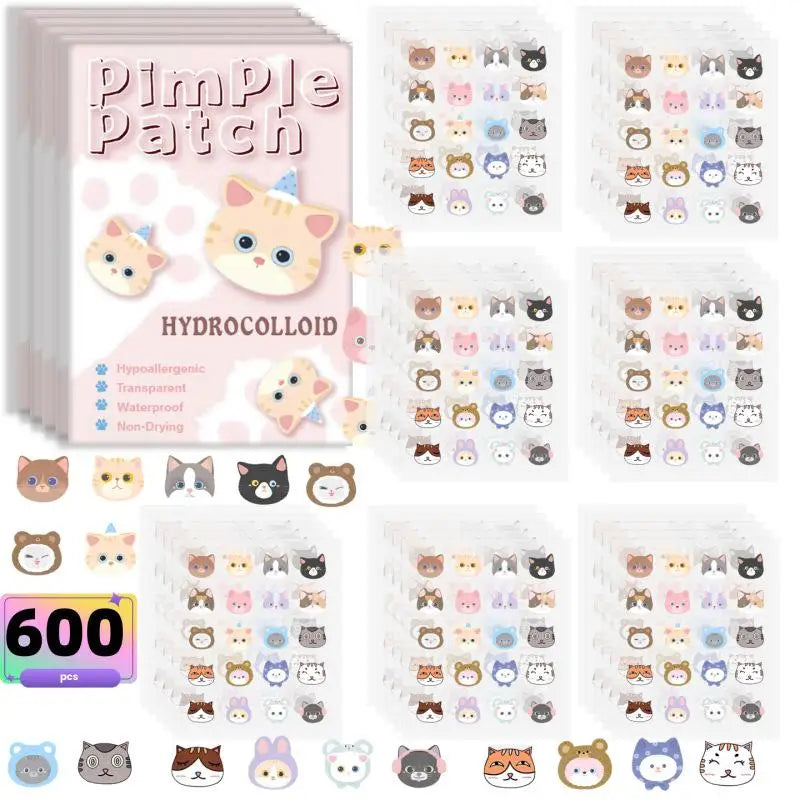 600pcs Cartoon Acne Patch Acne Concealer Treatment Removal Pimple Patch Breathable Ultra-thin Facial Acne Patches Skin Care