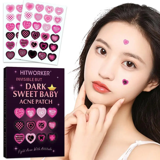 Sweet Colorful Heart Shaped Acne Patch Covers Acne Flaws Gentle And Non-irritating Sticker Ultra-thin Breathable Pimple Patches