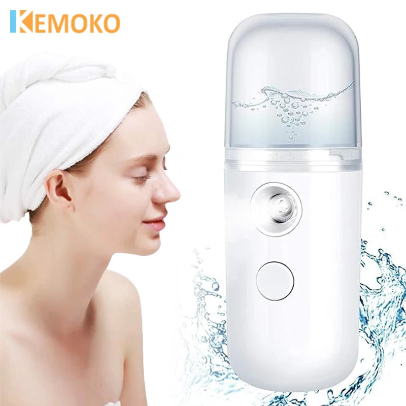 Mist Facial Nano Sprayer 30ML Humidifier USB Rechargeable Nebulizer Face Steamer Moisturizing Face Hydrating Skin Care Tools