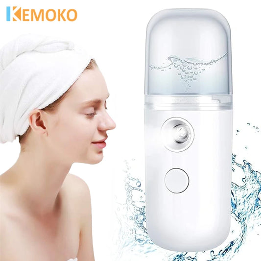 Mist Facial Nano Sprayer 30ML Humidifier USB Rechargeable Nebulizer Face Steamer Moisturizing Face Hydrating Skin Care Tools