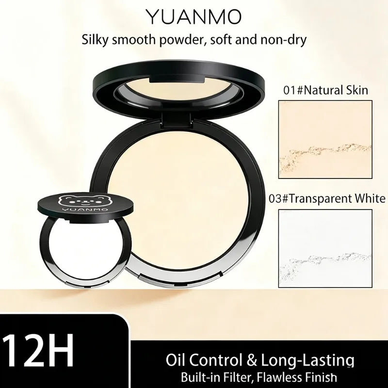 Transparent White Pressed Powder Oil Control Silky Soft Focus Foundation Palette Concealer Brighten Modifying Dullness Makeup
