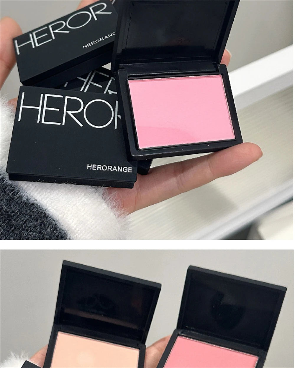 Low Saturation Silky Bean Paste Red Rouge Powder Single Color Natural Matte Cheek Blush Makeup Face Contouring Cheek Tint