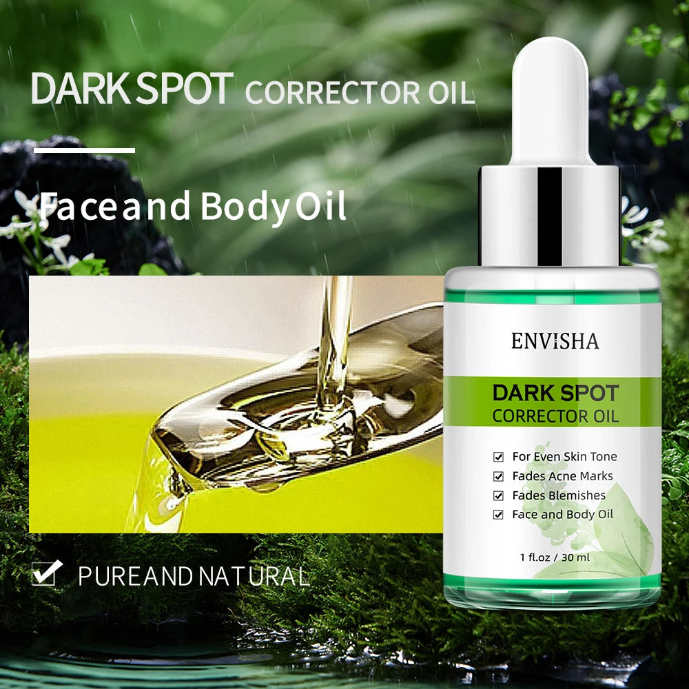 ENVISHA Face Skin Care Whitening Freckle Essential Oil Serum Remove Melasma Dark Spots Melanin Brighten Anti-Aging Shrink Pores
