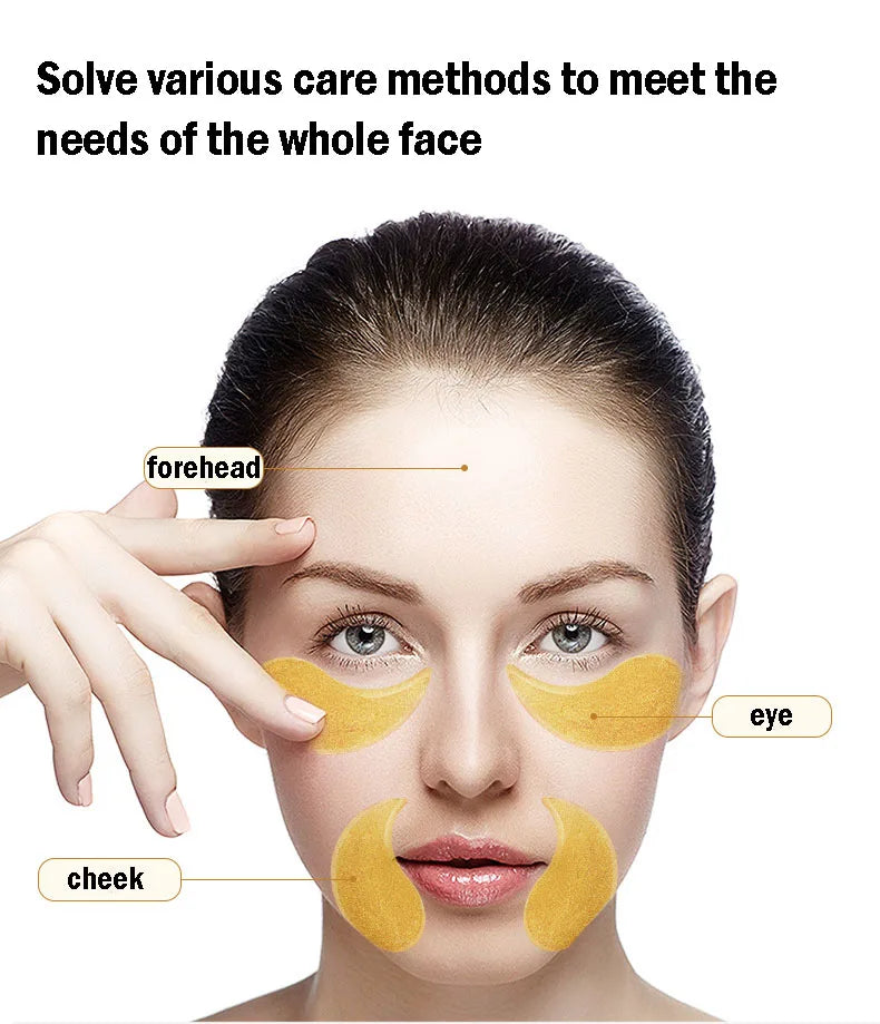 60pcs 24K Gold Collagen Eye Mask Anti Dark Circles Removal Eyes Bags Moisturizing Anti-aging Eye Patches Seaweed Eyes Gel Mask