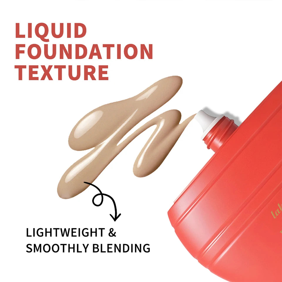 Lakerain Oil-free Glass Skin Foundation Self-clearing & Smooth Even Skin Tone Nourishes the Skin Easy to Carry Liquid Foundation