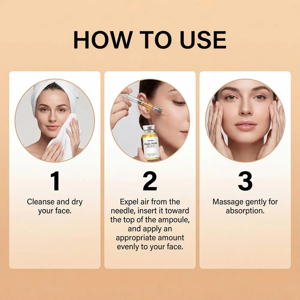 40ml Kojic Acid Nicotinamide Facial Care Essence Ampoule Serum Collagen Deeply Moisturizing Essence Brightens and Evens Skin
