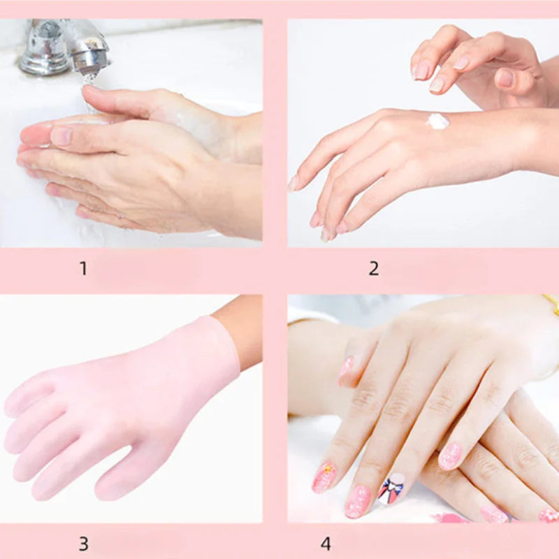 Silicone Moisturizing Gloves Anti-Slip Dead Skin Remove Gloves Preventing Dryness Exfoliating Gloves Hand Care Tools