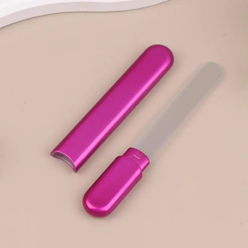 Glass Nail File With Case Crystal Diamond Salon Best Beauty Nail Buffer For Natural And Acrylic Nail