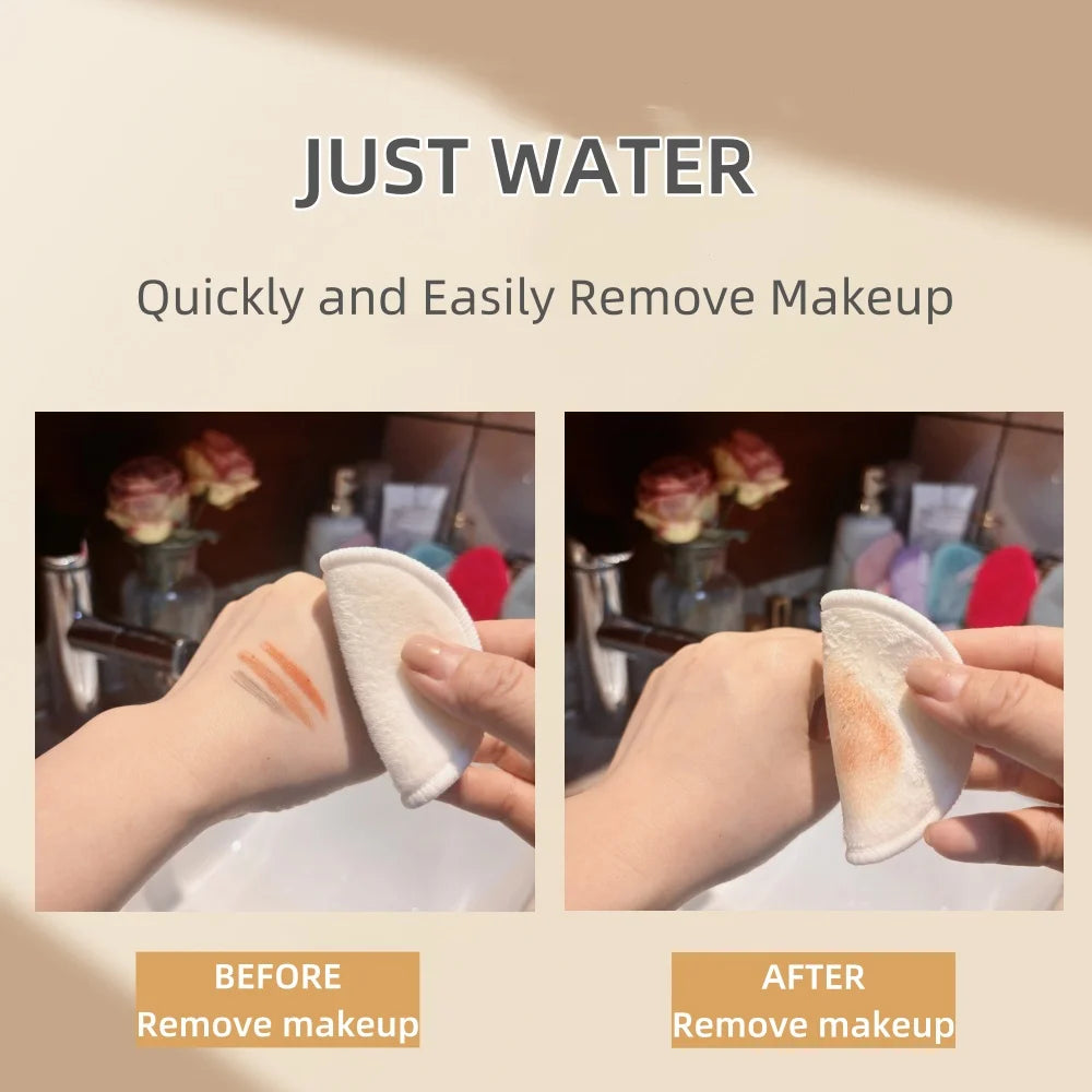 10/12pcs Reusable Makeup Remover Pads With Mesh Pouch for Facial Cleansing