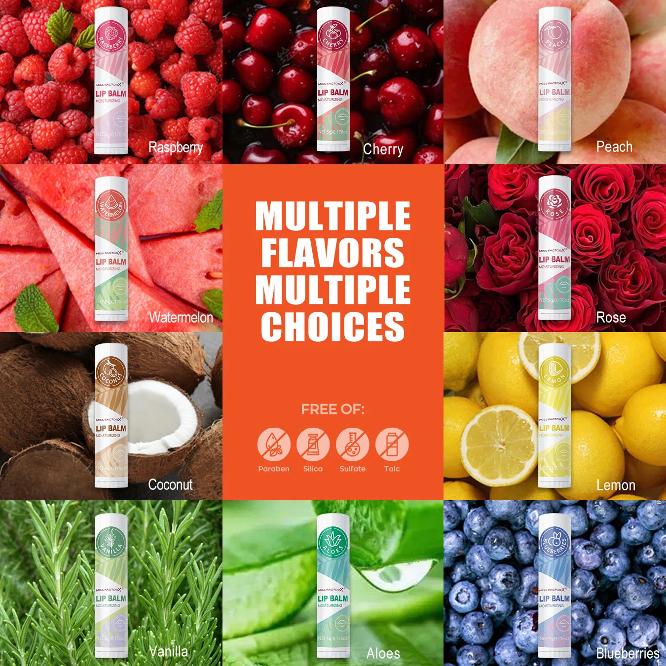 Lipstick set 10pcs, naturally finished, moisturizing lip care, lasting luster, suitable for all skin types, holiday gifts