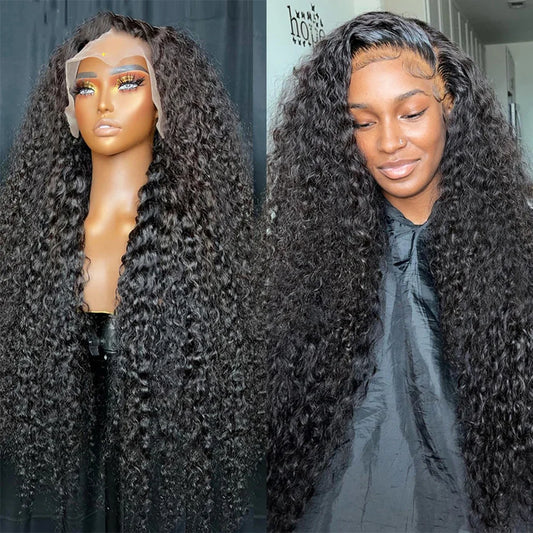 30 Inch Water Wave Human Hair Wig | 13x4/13x6 HD Lace Front Wig – Deep Curly Frontal on Clearance Sale