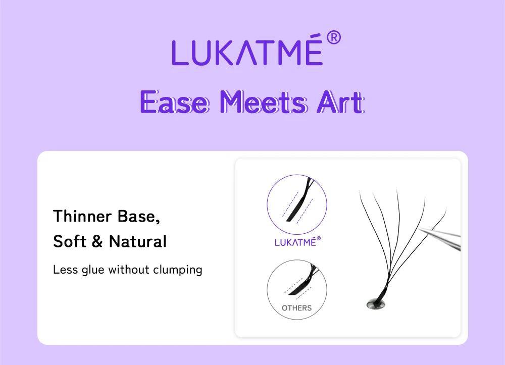 LUKATME 5D W Eyelash Extensions C/D Curl 8-15mm W Shaped 5D Fans False Lashes Mega Volume 5D Eyelash for Makeup