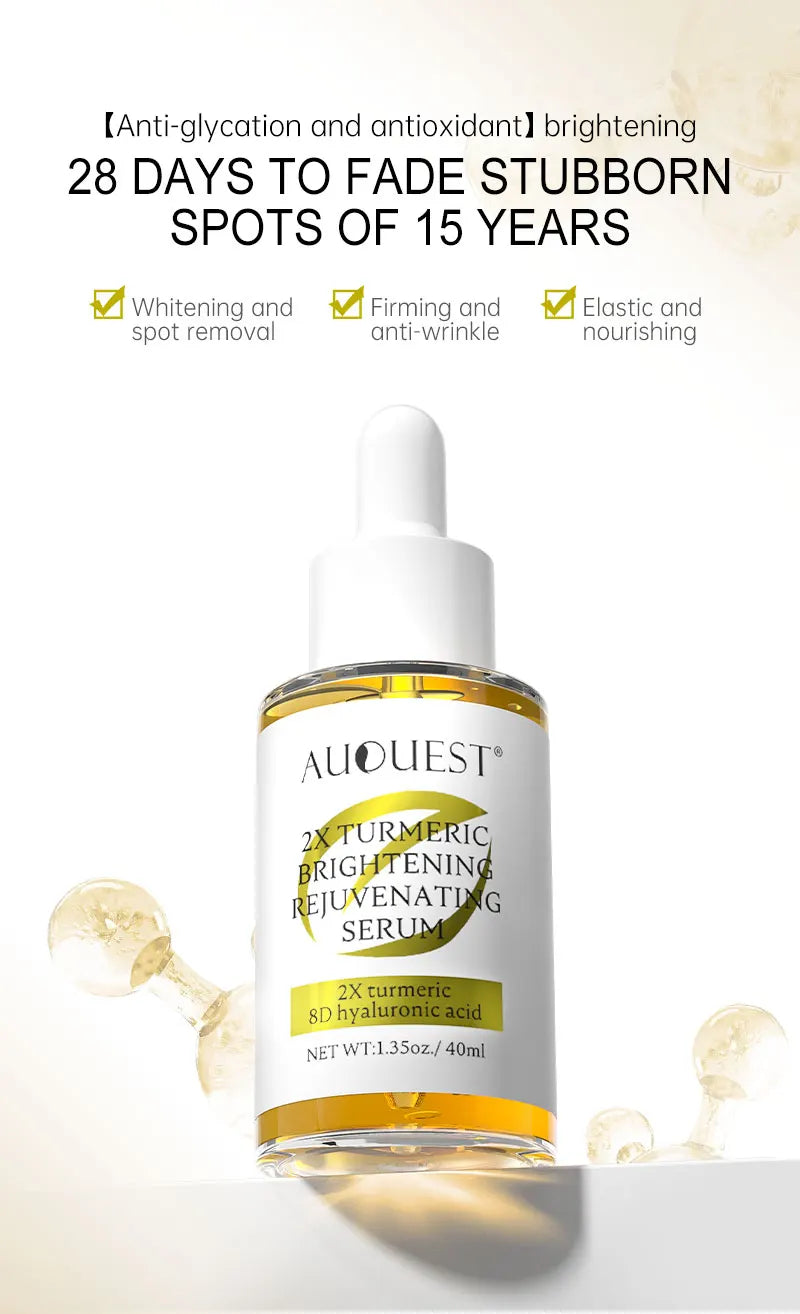 AUQUEST Turmeric & Vitamin C Face Serum Dark Spot Remover Niacinamide Hyaluronic Acid Moisturizing Facial Serum Skin Care