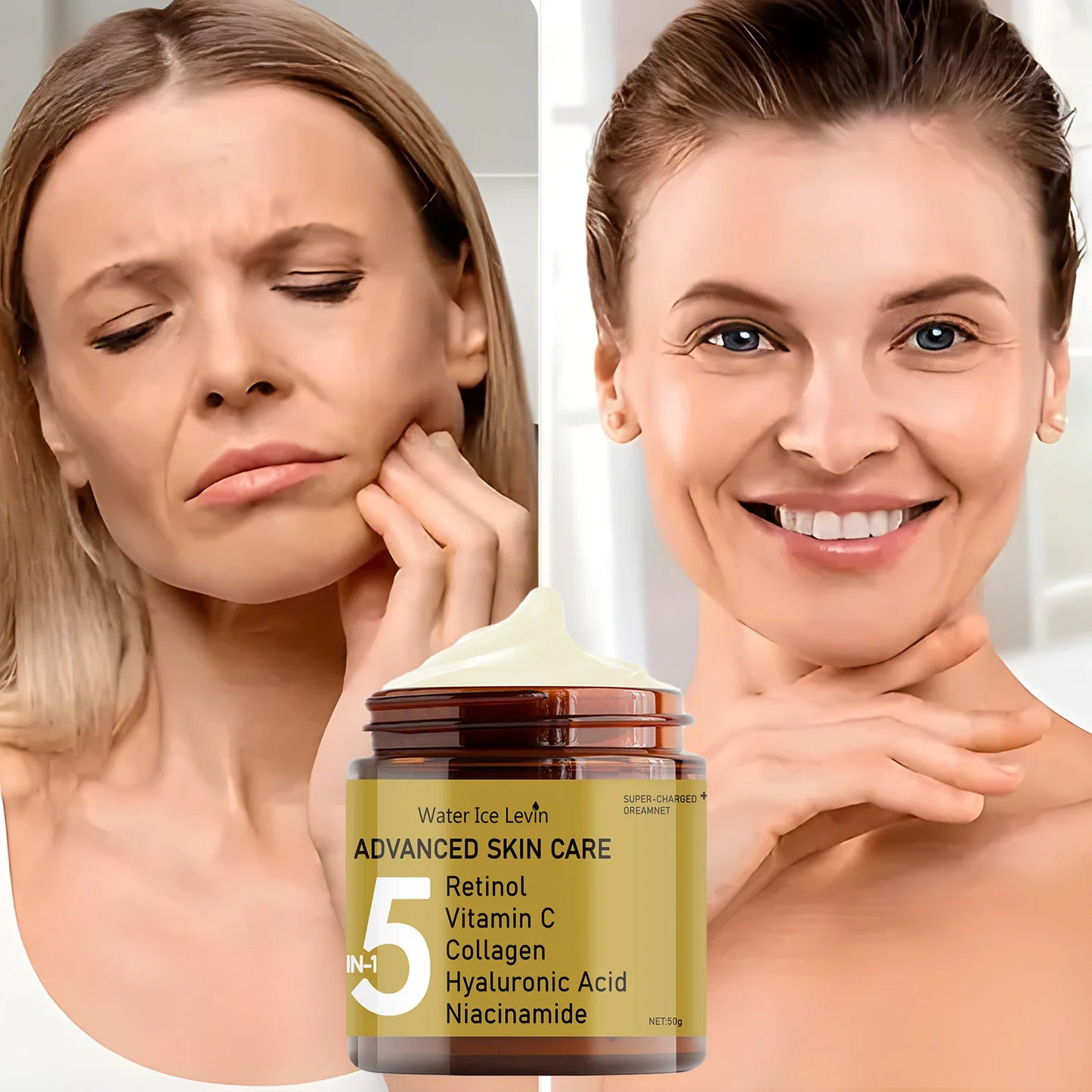 Facial Cream with Retinol, Collagen, Hyaluronic Acid & Niacinamide – Moisturizing & Anti-Aging | 50g