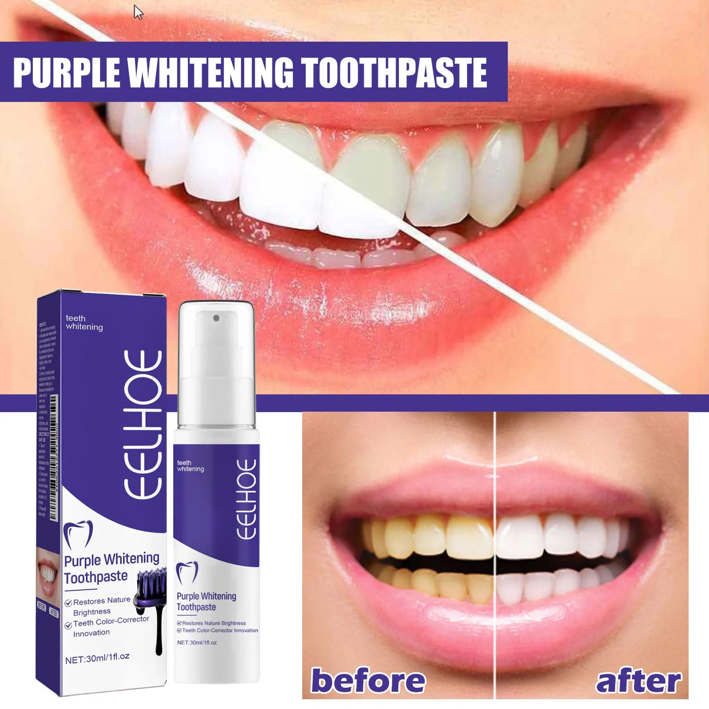 Teeth Whitening Toothpaste Serum Remove Plaque Stains Oral Hygiene Cleaning Dental Bleaching Tools Fresh Breath Tooth Care