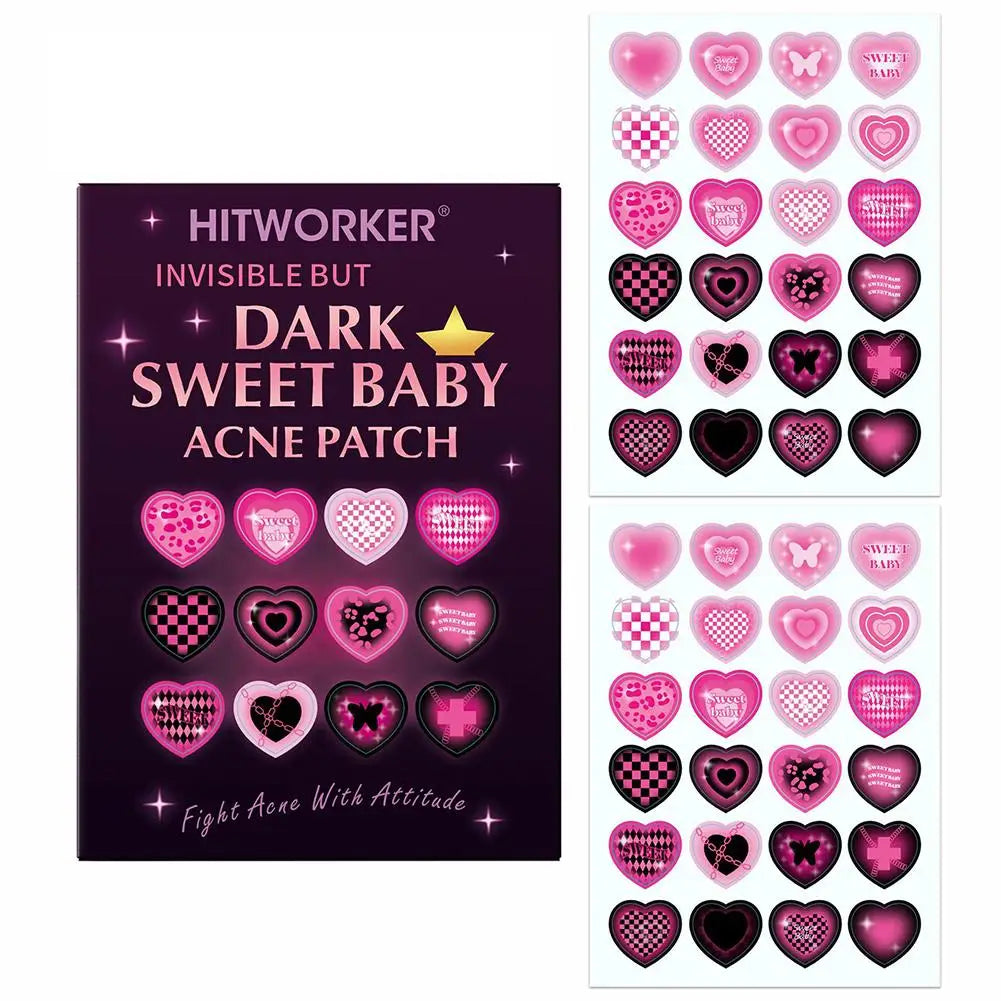 Sweet Colorful Heart Shaped Acne Patch Covers Acne Flaws Gentle And Non-irritating Sticker Ultra-thin Breathable Pimple Patches
